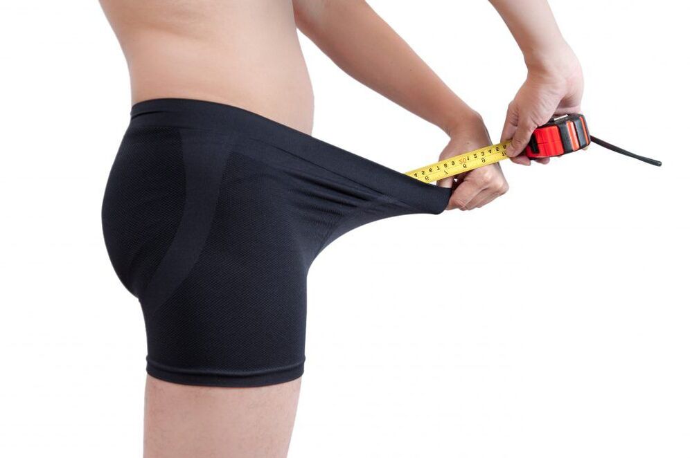 Measure the length of the penis after massaging with soda